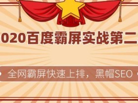 2020百度霸屏第二期培训课 快速上排名,黑帽SEO技术打造快速引流机器【视频教程】