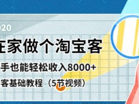 0基础做淘宝客,收入8000+【全套5节视频教程】