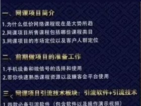 狼叔网课项目变现技术3.0(从选品到引流到变现全流程),新手也能月入几万【视频课程】