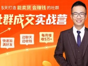 5天打造能卖货会赚钱的社群,快速加满好友边聊天边收钱,每月多赚5万+【视频教程+资料包】