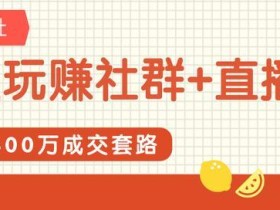 社群公社:一起玩赚社群+直播,营收4300万成交套路拆解,快速加满人和高下单话术【视频教程】
