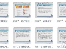 【日引3000粉】基础操作篇,微博营销推广视频课程 全14讲完结