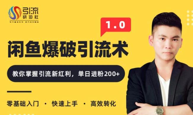 [价值1500元]九京闲鱼爆品引流技术1.0，新红利引流单日进粉200+【视频教程】 配图