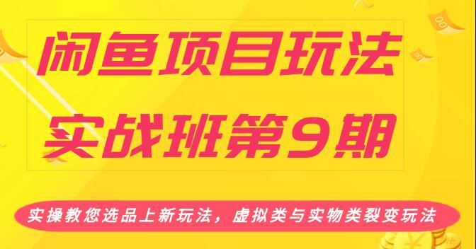 2020闲鱼实战班第9期 01实战选品上新,虚拟资源和实物裂变玩法【视频教程】 pic 2020闲鱼实战班第9期 01实战选品上新,虚拟资源和实物裂变玩法【视频教程】 配图