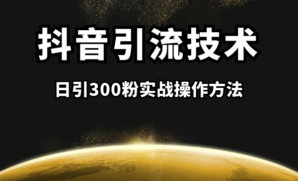 抖音引流实战课：日引300粉超简单操作手法【视频教程】 配图