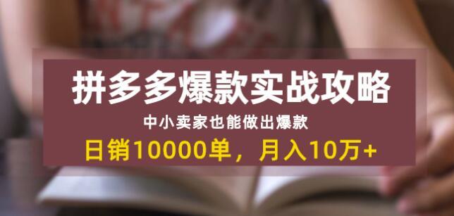 拼多多从入驻到爆款实战,中小卖家也能日销万单,月入10W+【视频教程】 pic 拼多多从入驻到爆款实战,中小卖家也能日销万单,月入10W+【视频教程】 配图
