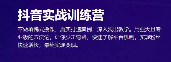 真实案例拆解，0基础快速玩转抖音短视频，涨粉变现实战训练营【视频教程】 配图