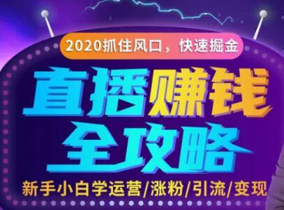 2020直播赚钱全攻略,小白学运营/涨粉/引流/全现全流程,轻松月入10万【视频教程】 pic 2020直播赚钱全攻略,小白学运营/涨粉/引流/全现全流程,轻松月入10万【视频教程】 配图