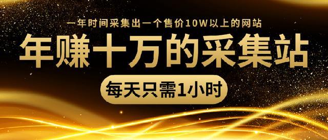 建采集站赚钱全新版本，每天一小时，如何采集出一个售价10W的网站【视频教程】 配图