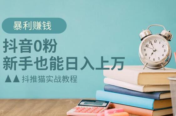 抖音0粉暴利赚钱项目，新手也能日入上万（佐道）【视频教程】 配图