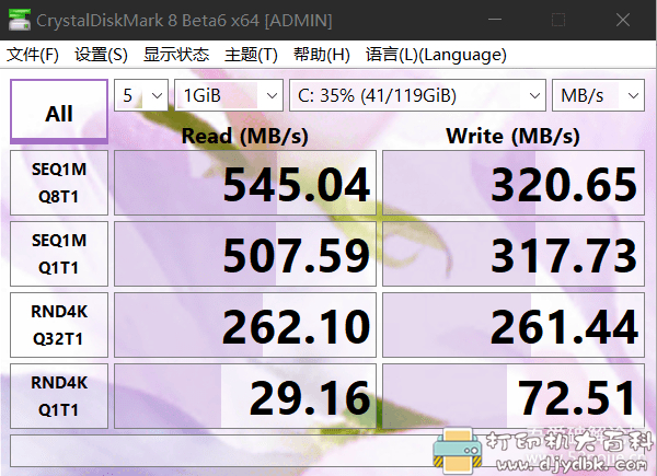 [Windows]专业硬盘测速工具CrystalDiskMark 8-Cecile-Beta6 单文件版 配图 No.2