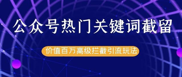 公众号热门关键词截流引来精准流量，价值百万高级拦截引流玩法【视频】 配图