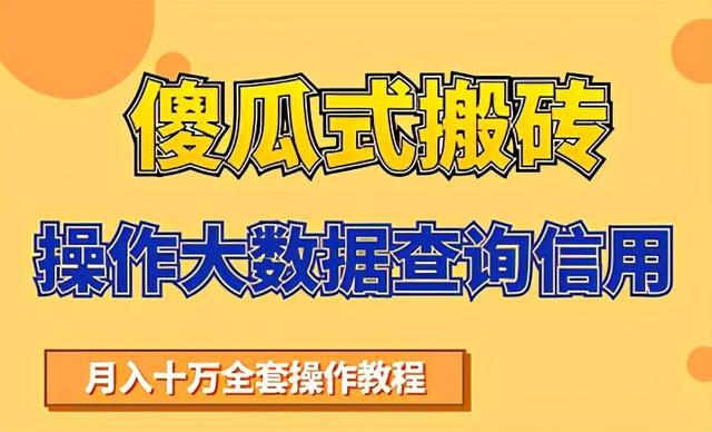搬砖操作大数据查询信用项目赚钱教程,祝你快速月入6万【PDF教程】 pic 搬砖操作大数据查询信用项目赚钱教程,祝你快速月入6万【PDF教程】 配图