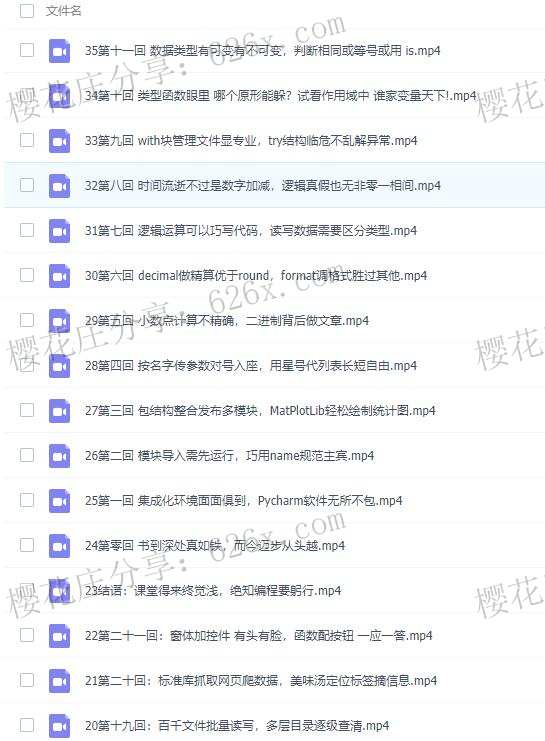 python编程课:全民一起玩Python基础篇+提高篇【35节课完结】 pic python编程课:全民一起玩Python基础篇+提高篇【35节课完结】 配图